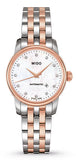 Mido M7600.9.69.1 Baroncelli III Automatic Women's Watch – Mother of Pearl White Dial & Two-Tone Steel Strap