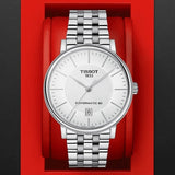Tissot T Classic Carson Premium Powermatic 80 White Dial Silver Steel Strap Watch For Men - T122.407.11.031.00