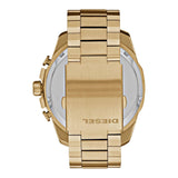 Diesel Mega Chief Chronograph Gold Dial Gold Steel Strap Watch For Men - DZ4360