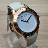 Marc Jacobs Blade White Dial White Leather Strap Watch for Women - MBM1201