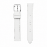 Michele Serein Silver Dial White Leather Strap Watch for Women - MWW21B000013