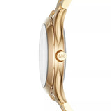 Michael Kors Mini Runway Slim Gold Dial Gold Steel Strap Watch for Women - MK3512