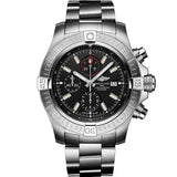 Breitling Super Avenger Chronograph 48 A13375101B1A1 Men's Watch with Black Dial & Silver Steel Strap
