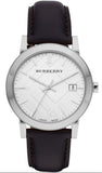 Burberry BU9008 The City Men’s Watch with White Dial & Black Leather Strap