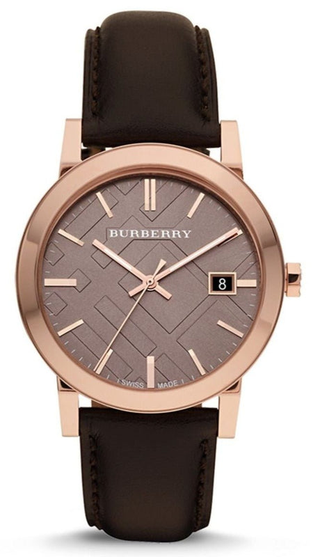 Burberry The City Brown Dial Brown Leather Strap Watch for Men - BU9013