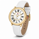 Michele Serein Mother of Pearl Dial White Leather Strap Watch for Women - MWW21B000018
