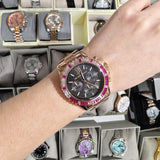 Michael Kors MK6972 Everest Chronograph Quartz Women's Watch – Black Dial & Rose Gold Steel Strap