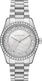Michael Kors MK7445 Lexington Lux Three-Hand Quartz Women's Watch – Mother of Pearl Silver Dial & Silver Steel Strap