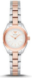 Emporio Armani AR11029 Analog Quartz Women's Watch – White Dial & Two-Tone Steel Strap