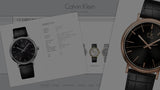 Calvin Klein Surround Black Dial Black Leather Strap Watch for Men - K3W211C1