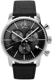 Calvin Klein K2G271C3 City Men's Chronograph Watch – Black Dial & Black Leather Strap