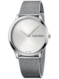 Calvin Klein K3M211Y6 Minimal Quartz Men's Watch – Silver Dial & Silver Mesh Strap