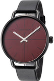 Calvin Klein K7B214CP Even Quartz Men's Watch – Maroon Dial & Black Leather Strap