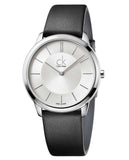 Calvin Klein K3M211C6 Minimalist Men's Watch – White Dial & Black Leather Strap