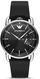 Emporio Armani AR11336 Aviator Quartz Men's Watch – Black Dial with Black Leather Strap
