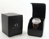Armani Exchange Hampton AX2172 Men's Chronograph Watch – Deep Blue Dial with Rich Brown Leather Strap