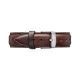 Daniel Wellington Dapper Bristol White Dial Brown Leather Strap Watch For Women - DW00100098