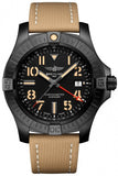 Breitling Avenger Automatic GMT 45 V32395101B1X1 Men's Watch with Black Dial & Brown Nylon Strap