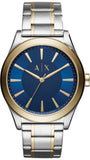 Armani Exchange Nico AX2332 Men's Quartz Watch – Blue Dial with Two-Tone Stainless Steel Strap