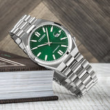 Citizen Tsuyosa NJ0150-81X Men's Automatic Watch – Green Dial with Silver Steel Strap