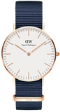 Daniel Wellington DW00100279 Classic Bayswater Women's Watch – White Dial & Navy Blue NATO Strap