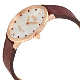 Coach Slim Easton Silver Dial Brown Leather Strap Watch for Women - 14502694