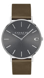 Coach Charles 14602153 Men's Watch – Grey Dial with Brown Leather Strap