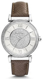 Michael Kors MK2377 Caitlin Quartz Women's Watch – Silver Dial & Gray Leather Strap