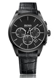 Hugo Boss 1513367 Onyx Quartz Men's Watch – Black Dial & Black Leather Strap