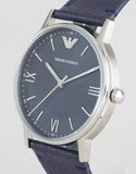Emporio Armani Kappa Quartz Blue Dial Blue Leather Strap Watch For Women - AR11012