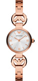 Emporio Armani AR1776 Retro Quartz Women's Watch – Silver Dial & Rose Gold Steel Strap