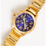 Nixon 51-30 Chrono Blue Dial Gold Steel Strap Watch for Men - A083-2735