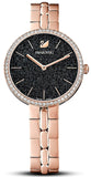 Swarovski 5517797 Cosmopolitan Women's Watch – Black Dial & Rose Gold-Tone Steel Strap