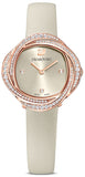 Swarovski 5552424 Crystal Flower Women's Watch – Grey Dial & Grey Leather Strap