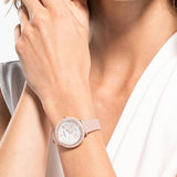 Swarovski Crystal Frost White Dial Pink Leather Strap Watch for Women - 5519223