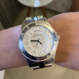 Marc Jacobs Rivera Silver Dial Silver Steel Strap Watch for Women - MBM3133