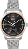 Hugo Boss 1513961 Sophio Men's Watch – Black Dial & Silver Mesh Bracelet