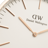 Daniel Wellington Classic Sheffield White Dial Black Leather Strap Watch for Women - DW00100036