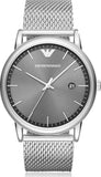 Emporio Armani AR11069 Luigi Quartz Men's Watch – Grey Dial & Silver Mesh Bracelet