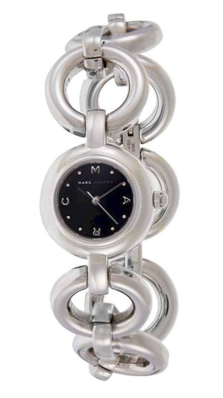 Marc Jacobs Amy Black Dial Silver Steel Strap Watch for Women - MBM3004