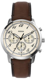Fossil FS6022 Neutra Chronograph Men’s Watch – White Dial with Brown Leather Strap