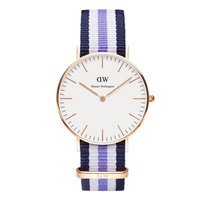 Daniel Wellington Classic Trinity White Dial Three Tone Nylon Strap Watch For Women - 0509DW