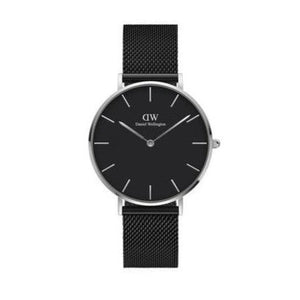 Daniel Wellington Petite Ashfield Black Dial Black Mesh Strap Watch For Women - DW00100308