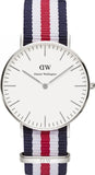 Daniel Wellington DW00100051 Classic Canterbury Women's Watch – White Dial & Two-Tone NATO Strap