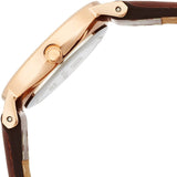 Daniel Wellington Classy St Mawes White Dial Brown Leather Strap Watch For Women - DW00100059