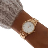 Daniel Wellington DW00100211 Iconic Link Women’s Watch – White Dial with Rose Gold Stainless Steel Strap