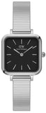 Daniel Wellington DW00100522 Quadro Studio Women's Watch – Black Dial & Silver Mesh Strap