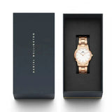 Daniel Wellington DW00100211 Iconic Link Women’s Watch – White Dial with Rose Gold Stainless Steel Strap