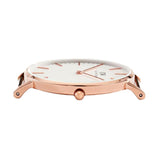 Daniel Wellington Classic South Hampton White Dial Two Tone Nylon Strap Watch For Women - DW00100034