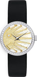 Dior CD04711X1001 La D De Dior Rose Céleste Diamonds Women's Watch – Mother of Pearl Dial & Black Leather Strap